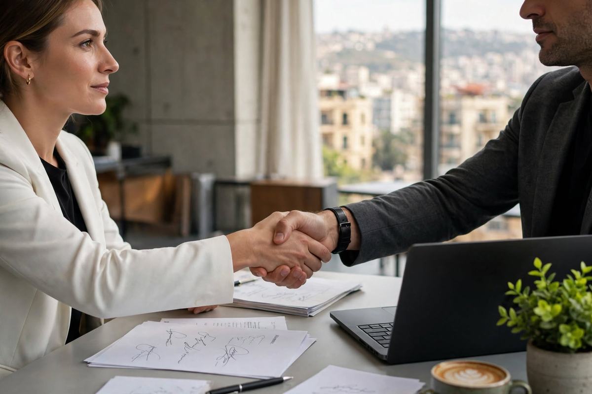 A handshake closing an investment
